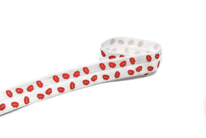 Kiss Lips Print Fold-Over Elastic 0.63" - 1 Yard