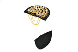 Gold Studded Shoulder Epaulet with Dangling Chains - Target Trim