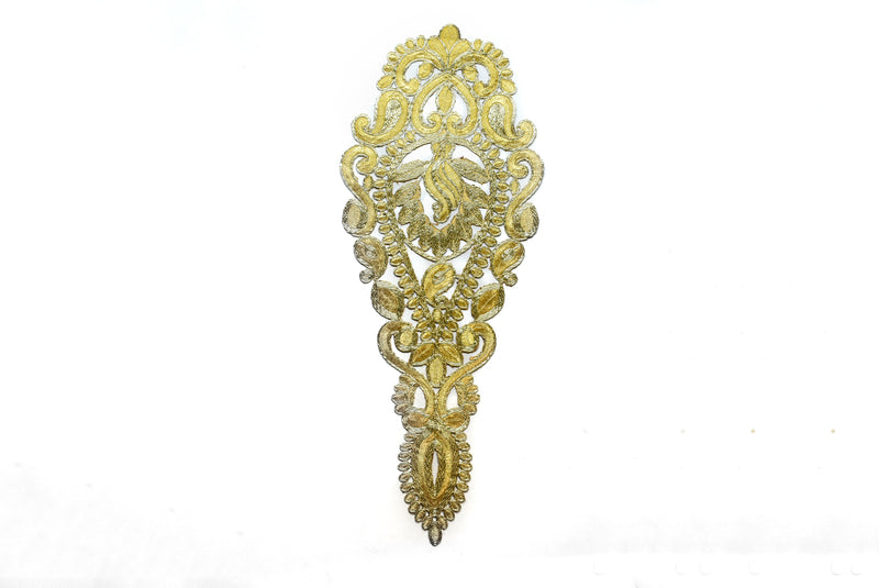 Metallic Gold Applique 16" x 6.50" | Patch Applique - Target Trim