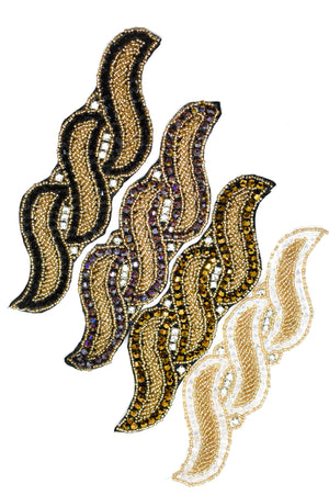 Unique Rhinestone, Beaded Applique 7" x 6" | Patch Applique - Target Trim