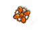 Orange Rhinestone Flower Brooch 1.60