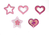 Sequins Heart and Star Patch Applique 1.75" or 2.50" | Shapes Patch Applique - Target Trim