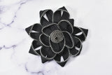 Twill Tape Zipper Flower Applique | Black Flower Patch Applique | Zipper Satin Ribbon Glue on Flower Applique | DIY Fashion I Sew-on Applique