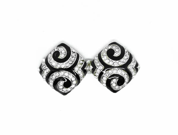 2" x 2" Black and White Rhinestone Connector