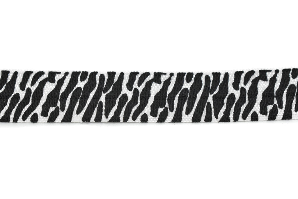 Zebra Print Fold-Over Elastic 0.63" - 1 Yard