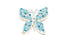 Blue Rhinestone Butterfly with Pin 2