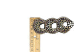 Triple Loop Rhinestone Patch 3.95" x 0.50" | Loop Patch Applique - Target Trim