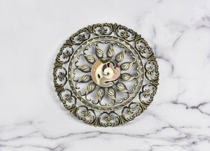 Antique Bronze Floral Buckle- 5"- 1 Piece