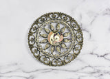 Antique Bronze Floral Buckle- 5"- 1 Piece