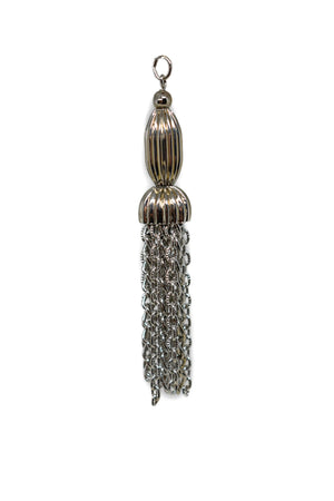 Metallic Silver Dangling Tassel - 1 Piece