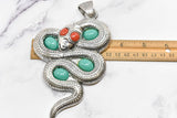 Double Sided Silver Snake Pendant