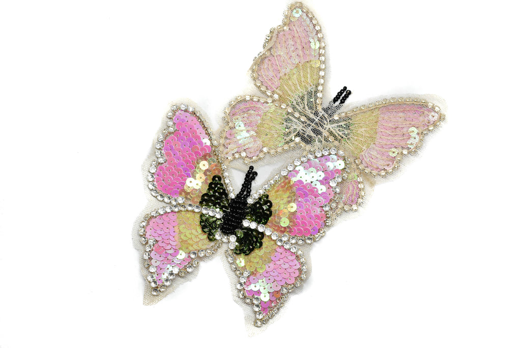 Sequins Rhinestone Butterfly Applique 4.50" x 4.50" | Sequins Butterfly Patch Applique - Target Trim