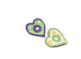 Two-Tone Tiny Heart w/Rhinestone Patches 1" x 0.75" | Tiny Hearts Patch Applique - Target Trim