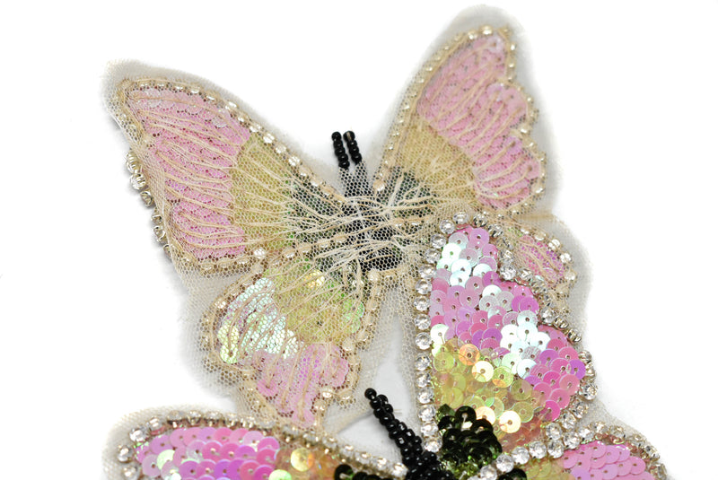Radiant Beaded Rhinestone Butterfly Sequin Applique/Patch - SM5995BK -  Trims By The Yard