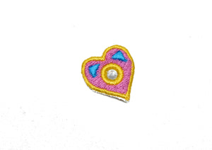 Two-Tone Tiny Heart w/Rhinestone Patches 1" x 0.75" | Tiny Hearts Patch Applique - Target Trim