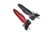 Red & Black Feather Applique 5" x 1.50" | Feather Patch Applique - Target Trim