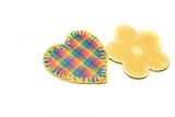 3D Rainbow Heart and Flower Iron-On Patch - Heart Patch | Flower Patch