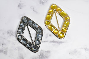 Diamond Gemstone Ribbon Slider Buckles