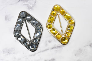 Diamond Gemstone Ribbon Slider Buckles