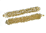 Gold Bracelet with Clear Rhinestones (One-Size)