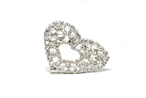 Rhinestone Heart Brooch with Pin 2" Target Trim