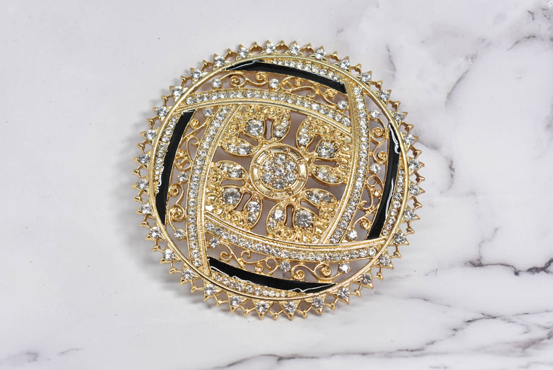 Unique Gold Rhinestone Buckle 4 1/4 - 1 Piece