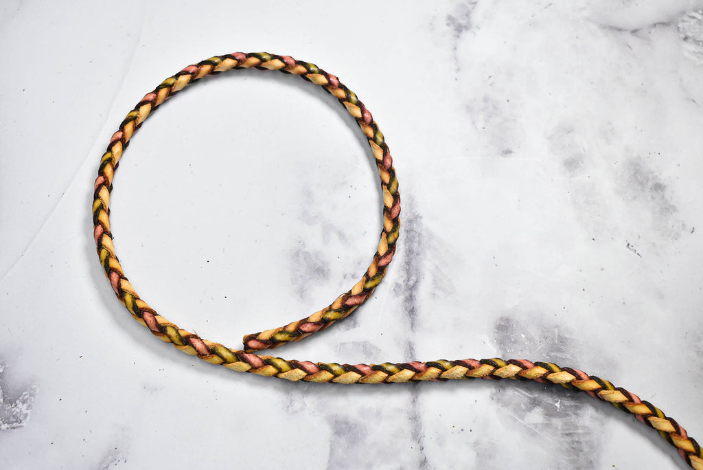 Multi Color Leather Rope Trim 0.25" - 1 Yard