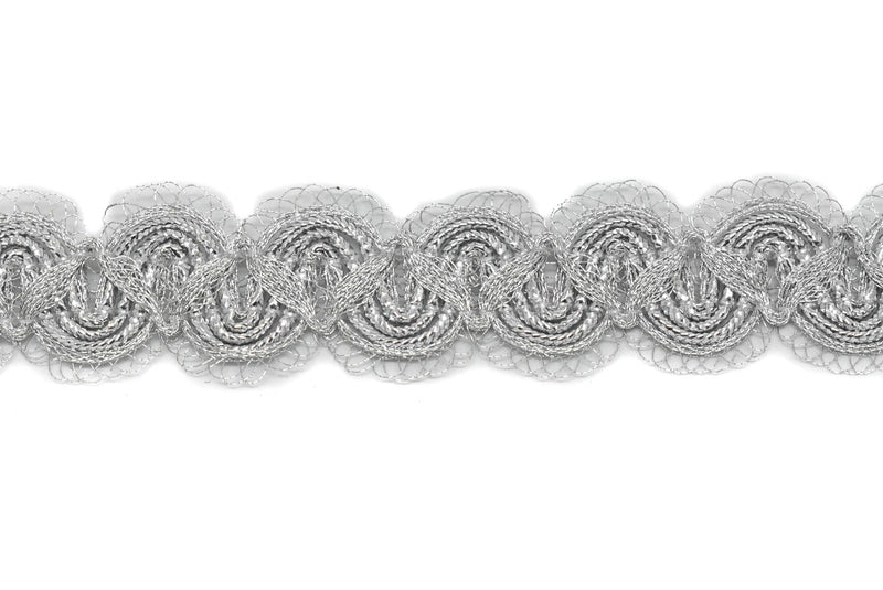 Wavy Metallic Silver Trim 1" - 1 Yard
