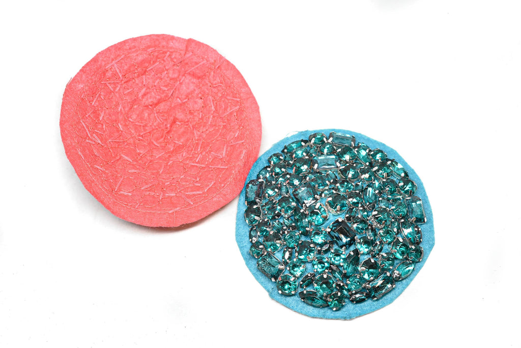 Circular Applique with Chunky Rhinestones 4" | Circular Patch | Round Patch Applique - Target Trim