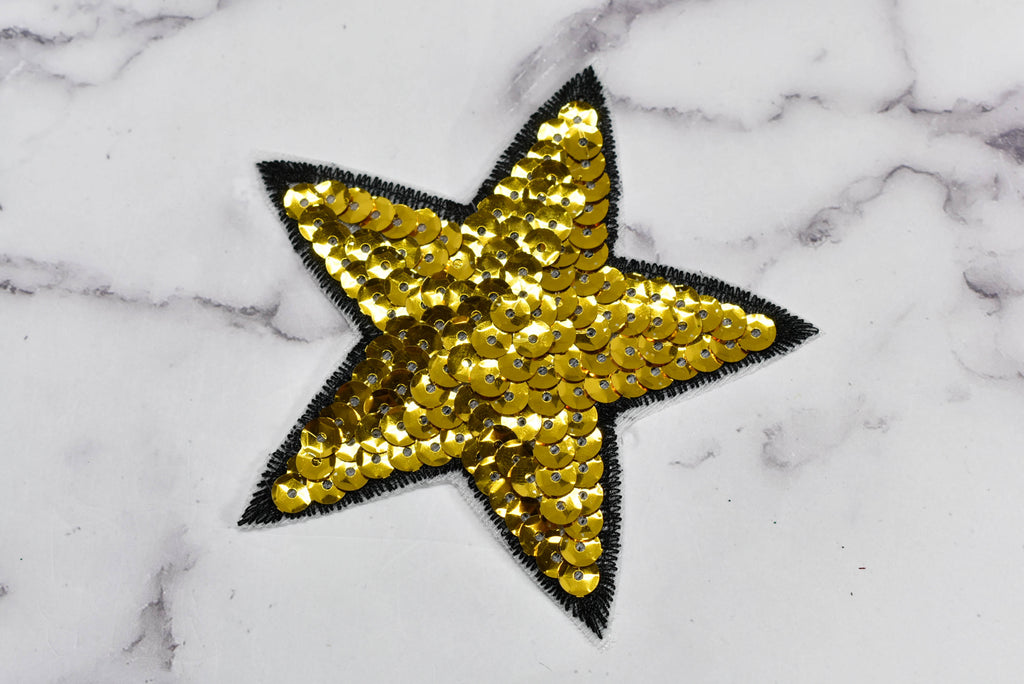 Yellow lipstick Iron on sequin patches - Creo Piece