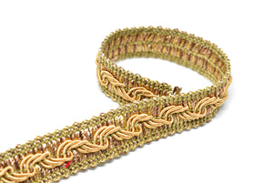 Gold Braided Gimp Trim 5/8" - 1 Yard