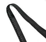 Black Grosgrain Ribbon with Black Chain 0.63" - 1 Yard