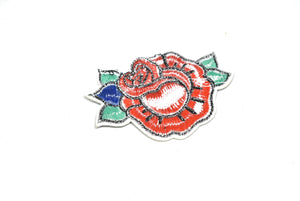 Embroidered Rose Patch Applique - 3" x 2" | Flower Patch Applique - Target Trim