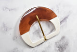 Classy White and Blonde Tortoise Belt Buckle Target Trim