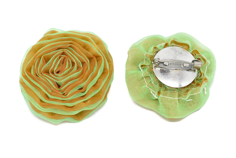 Organza Two-Tone Rose With Pin - Target Trim