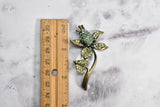 Green and Blue Rhinestone Flower Brooch with Pin - Target Trim