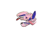 Embroidered Pink Iron-On Smurf Patch 2.50" x 2.13" | Smurf Patch Applique - Target Trim