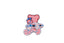 Embroidered Pink Surfer Bear Iron-on Patch 2.75