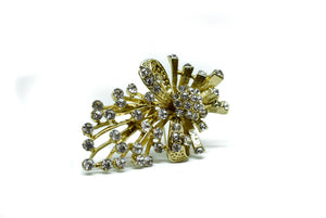 Vintage Style Rhinestone Crystal Brooch Target Trim