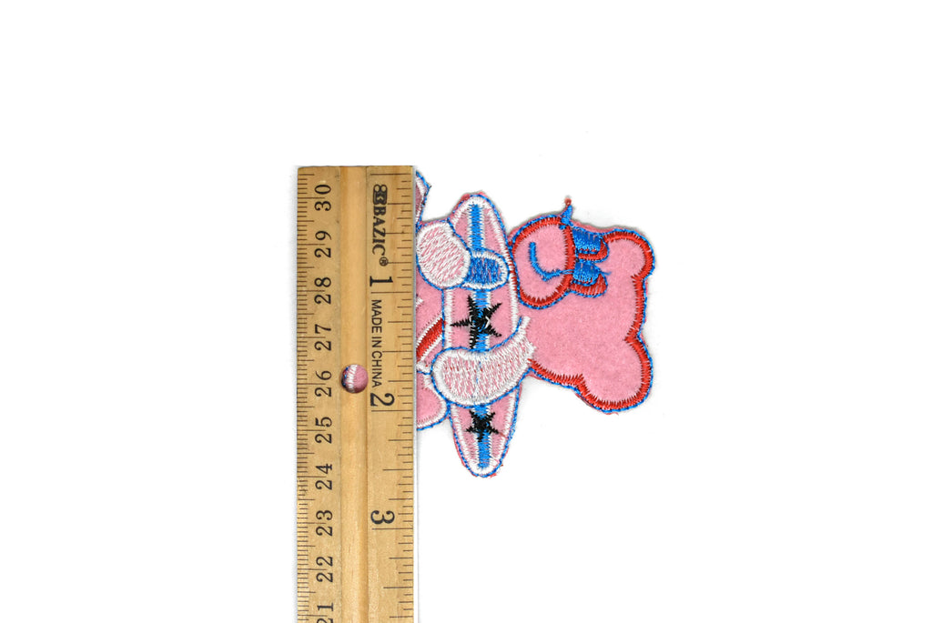 Embroidered Pink Surfer Bear Iron-on Patch 2.75" x 2.13 | Bear Patch Applique - Target Trim