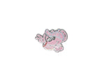 Waving Pink Embroidered Dog Iron-on Patch 2.75" x 2.13" - 1 Piece