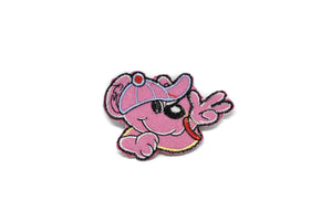 Waving Pink Embroidered Dog Iron-on Patch 2.75" x 2.13" - 1 Piece