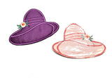 Red and Purple Satin Hat Applique 5.50" x 3.75" | Hat Patch Applique - Target Trim