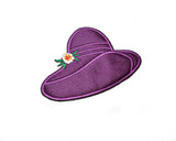 Red and Purple Satin Hat Applique 5.50" x 3.75" | Hat Patch Applique - Target Trim