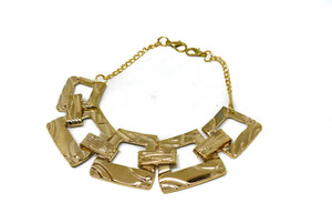 Gold Rectangular Shape Necklace