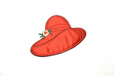 Red and Purple Satin Hat Applique 5.50" x 3.75" | Hat Patch Applique - Target Trim
