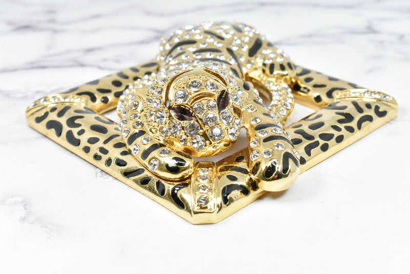 Rhinestone Square Tiger Buckle 4 1/2" x 4 5/8" - 1 Piece