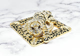 Rhinestone Square Tiger Buckle 4 1/2" x 4 5/8" - 1 Piece