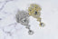 Large Silver Rhinestone Dangling Brooch with Pin | Wedding Bouquet Brooch | Silver Crystal Brooch