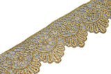 Metallic Gold Embroidered Trim 2.50" - 1 Yard